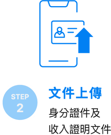STEP2 文件上傳 身分證件及收入證明文件