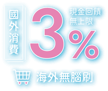 最高 3% 海外無腦刷