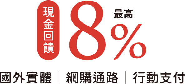 現金回饋 8% 最高