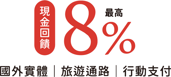 現金回饋 8% 最高