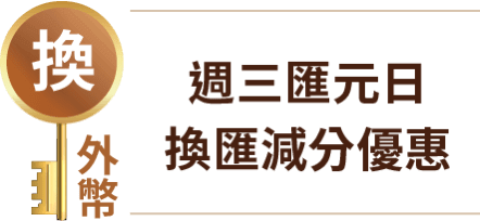 週三匯元日 換匯減分優惠