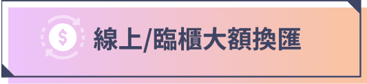 線上 / 臨櫃大額換匯