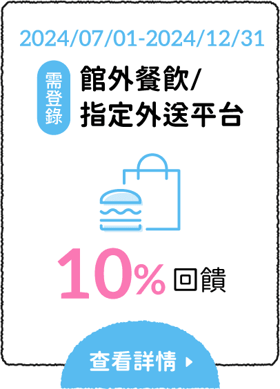 館外餐飲 制定外送平台 10%回饋