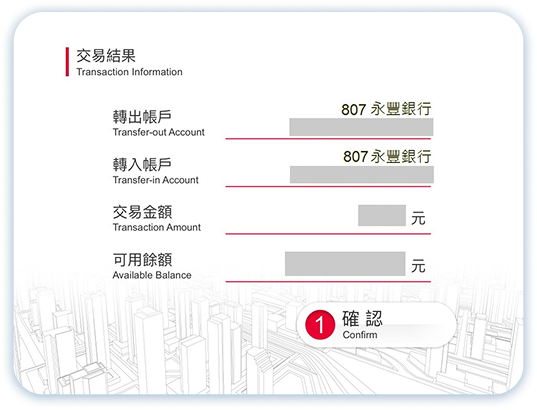 掌靜脈轉帳第6步：交易完成