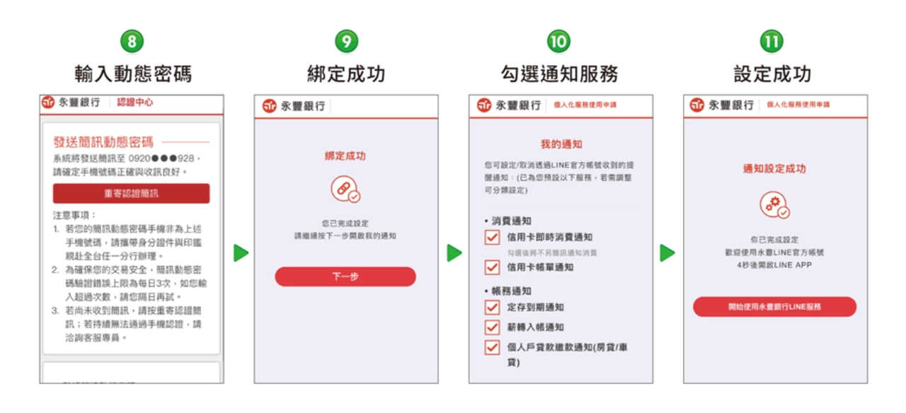 永豐銀行官方LINE綁定步驟 step8-11